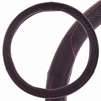 Оплетка SKYWAY Art-3 M (370-390мм) Черная экокожа 1/25